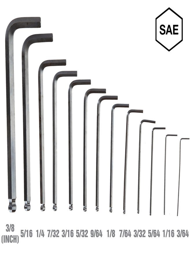 OEMTOOLS 24287 13-Piece SAE Hex Key Set, Allen Wrenches Set, Long Arm Ball End Hex Key Wrench Set, Allen Key Storage - Image 4