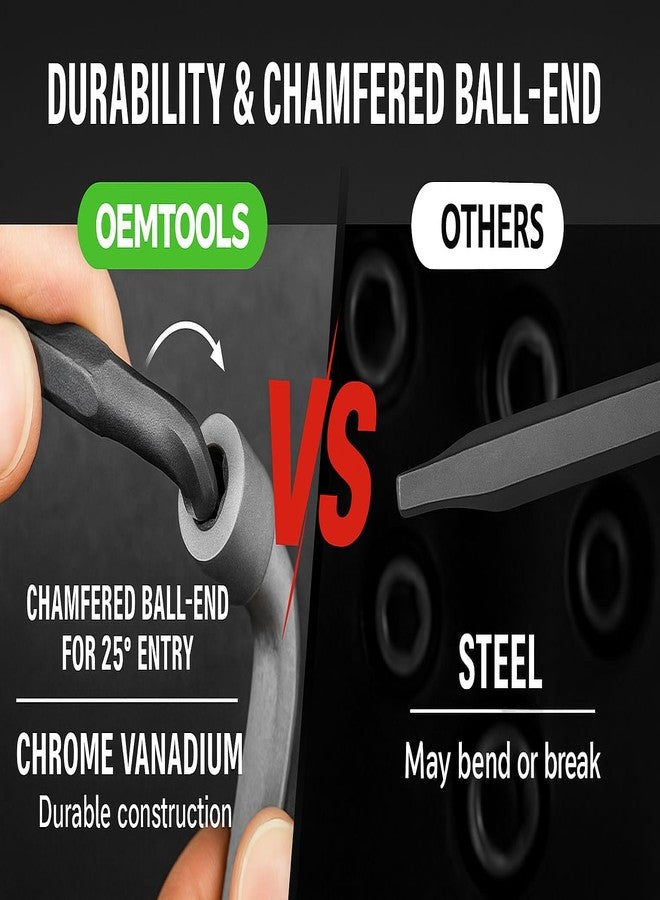 OEMTOOLS 24287 13-Piece SAE Hex Key Set, Allen Wrenches Set, Long Arm Ball End Hex Key Wrench Set, Allen Key Storage - Image 2