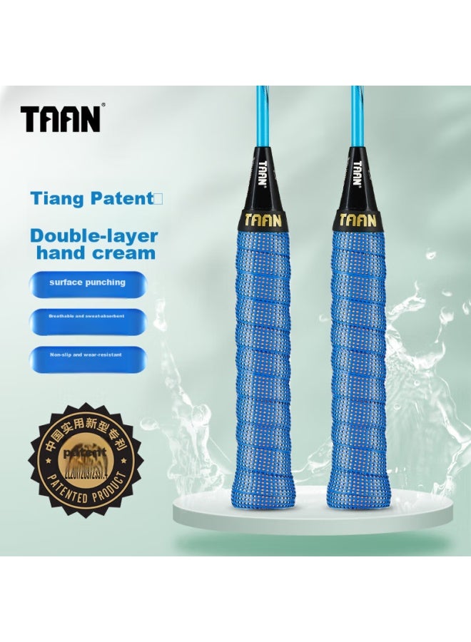 Taan شريط قبضة مضرب الريشة الطائرة، ماص للعرق مزدوج الطبقات، مقبض حاصِل على براءة اختراع، أزرق داكن، عبوة من 2، Tw090 - Image 1