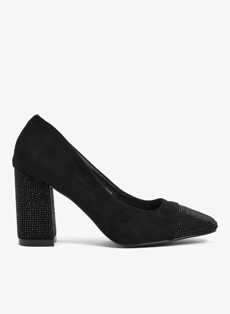 High Block Heeled Pump