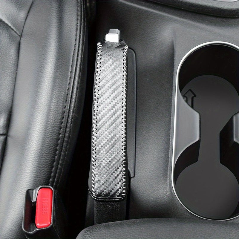 Handbrake Cover Set Hand Stitched Protective Decoration For Car Interior Black Gear Shift Knob Handle - Image 1