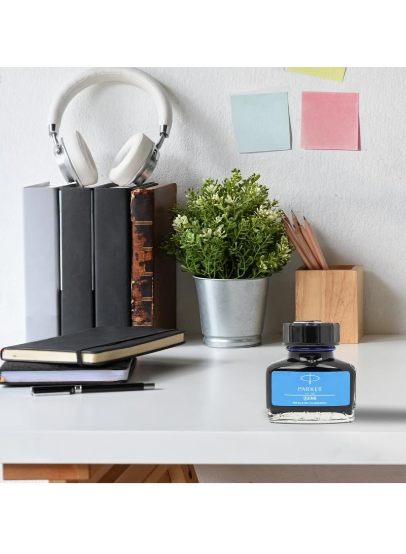 PARKER Parker Quink Bottle|Ink - Blue | 30 ML | Quick - Drying Ink | No - Smear Writing - Image 2