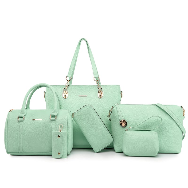 2E-youth Designer Purses and Handbags for Women Satchel Shoulder Bag Tote Top Handle Bag (4D-light green) - Image 1