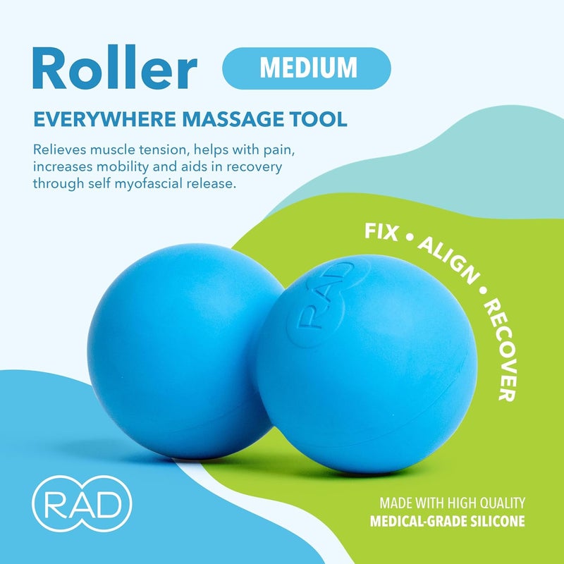 RAD Roller I Myofascial Release Tools I Medium Density I Self Massage Mobility and Recovery (Blue) - Image 2