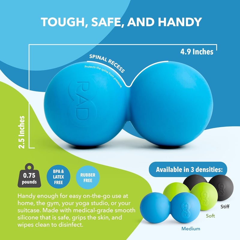 RAD Roller I Myofascial Release Tools I Medium Density I Self Massage Mobility and Recovery (Blue) - Image 4