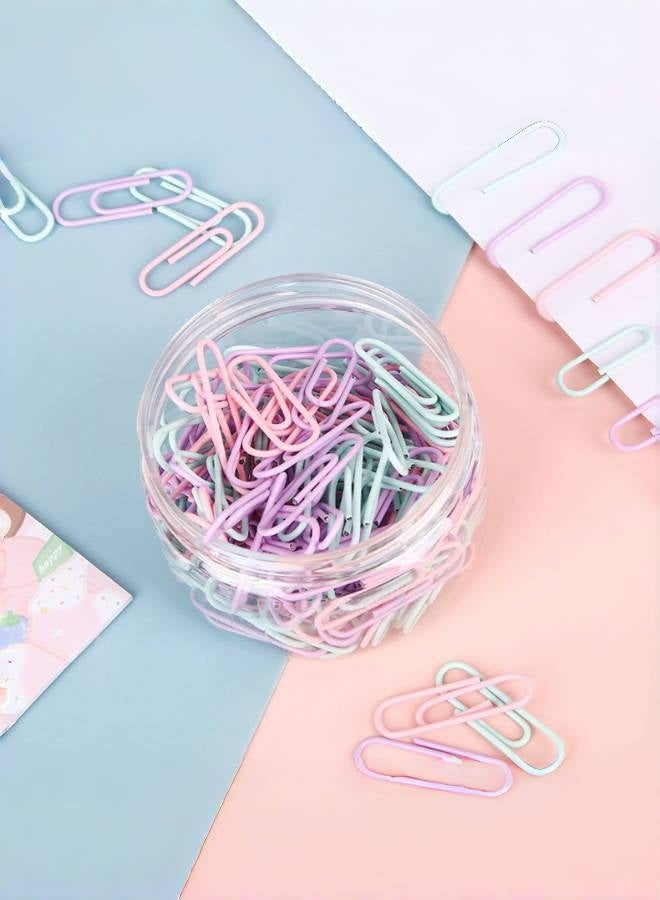 Colored  Paper Clips, 200pcs 29 mm Paper Clip Paperclips Colorful Clips for Paperwork Ideal for Home, School and Office Use Colored (Morandi color, 10*29mm) - Image 4