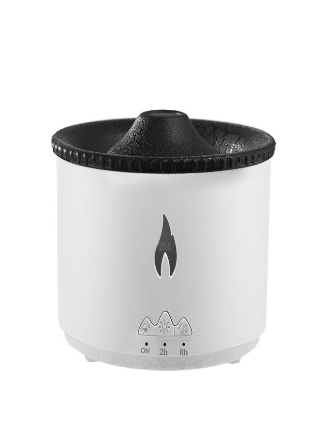 Cross-border new volcano humidifier flame aromatherapy machine household essential oil spit circle diffuser diffuser white - Image 4