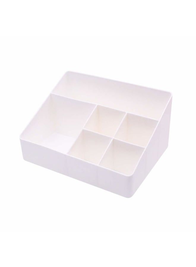 Granvela Home Organizer Bedside Table Organizer Makeup Organizer |Cosmetics Storage Box - 6 Compartments (White) - Image 2