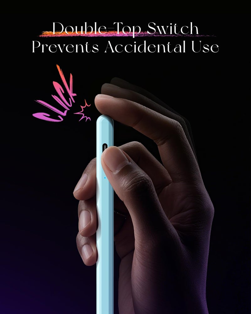 JAMJAKE قلم Stylus لجهاز Apple iPad شحن أسرع 5X، قلم متوافق مع iPad 6-11 الجيل، iPad Air 3-5/M2/M3، iPad mini 5/6، iPad Pro 11"/12.9"/M4، تشغيل/إيقاف بالضغط المزدوج - أزرق - Image 5