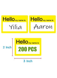 Remarkable Name Tag Labels Hello My Name Is Stickers,2 X 3 Inch Name Tag Labels Great For Kids,Employees,Reunions,Professionals,Parties,School,Notebooks,Events/Pack Of 200 (Yellow) …  - Image 2