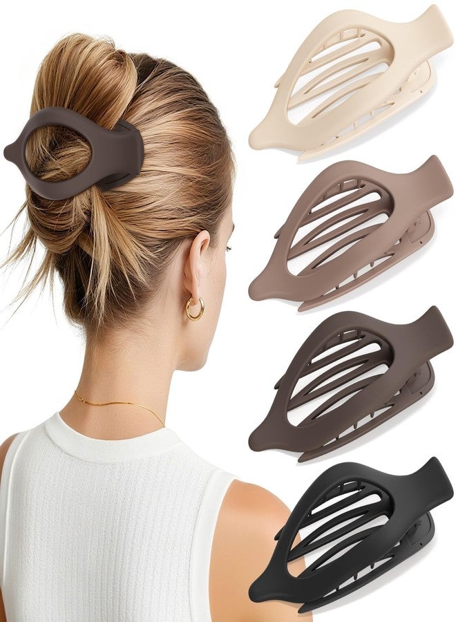 BCNJEPIN Hair Clips for Women, 4Pcs Matte Aesthetic Claw Clip, Aesthetic Hair Clutcher, Non-Slip Hair Pins for Women, Hair Claw Clips for Womens, Cute Clutchers, Hair Clips Set - Image 1