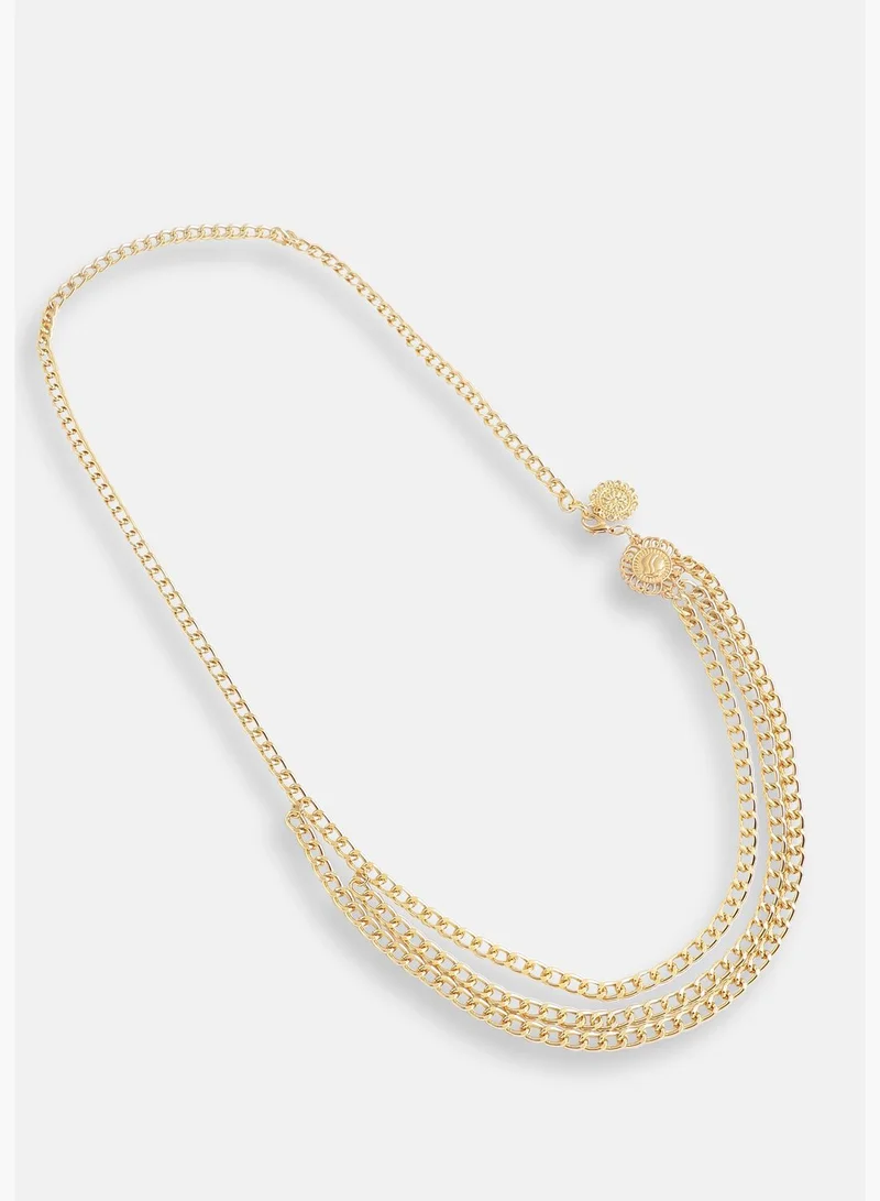 SOHI Gold Plated Designer Party Waist Chain For Women