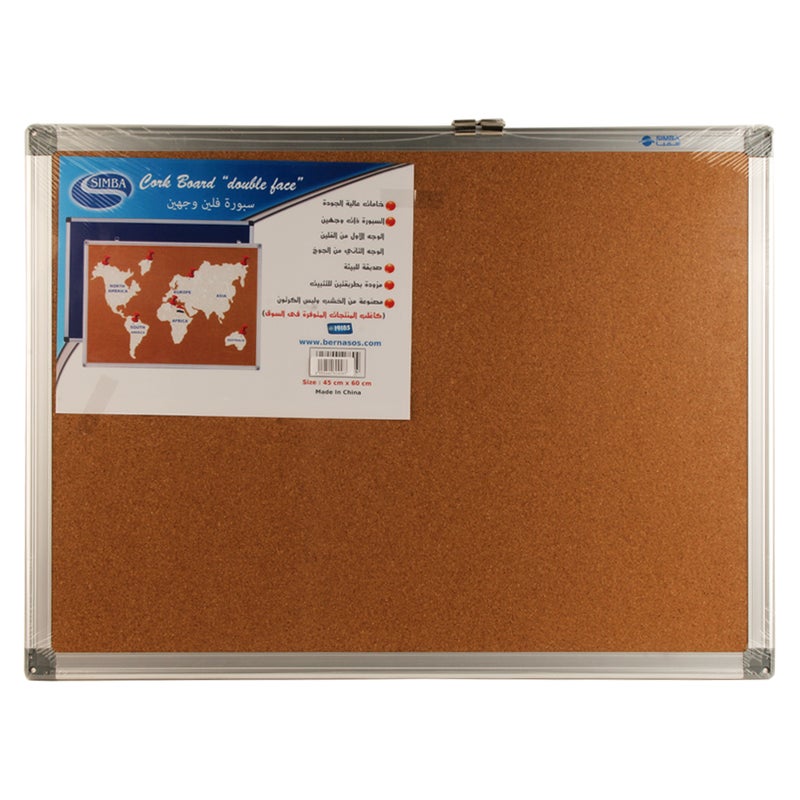 Simba Double-Sided Cork Board MDF Core 45×60cm Model CB6045