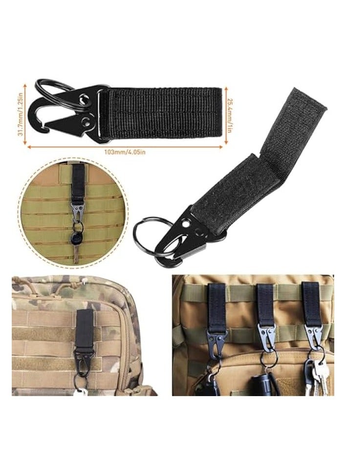 erorex Molle Accessories Kit of 28 Attachments, Elastic Strings Strap, D-Ring Locking Gear Clip, for 30mm Webbing Strap Tactical Backpack Web Dominator (Black) - Image 5