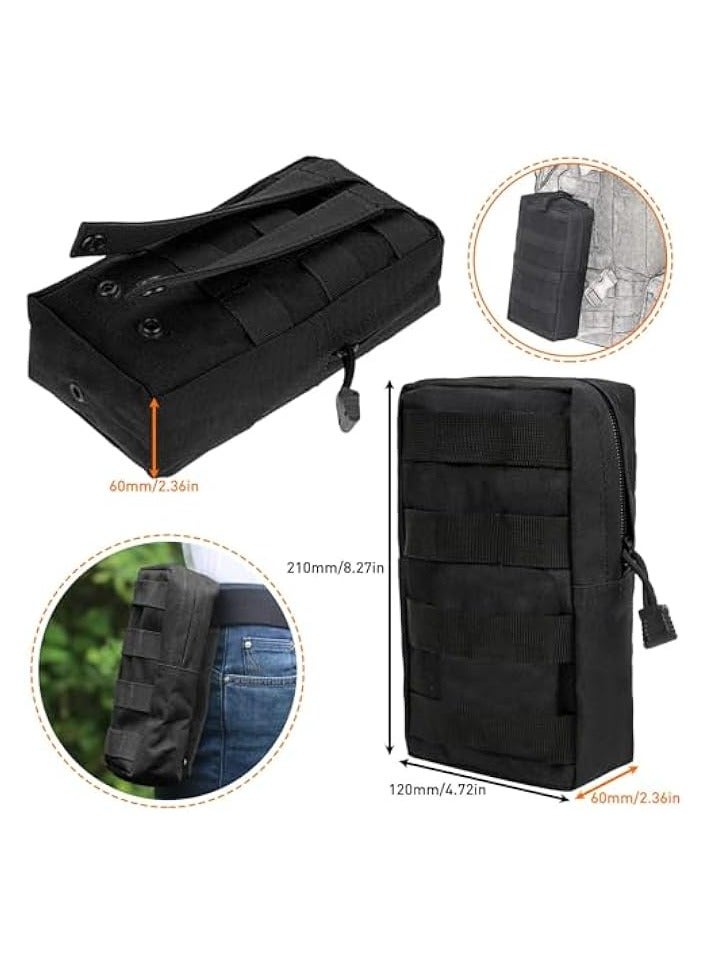 erorex Molle Accessories Kit of 28 Attachments, Elastic Strings Strap, D-Ring Locking Gear Clip, for 30mm Webbing Strap Tactical Backpack Web Dominator (Black) - Image 2