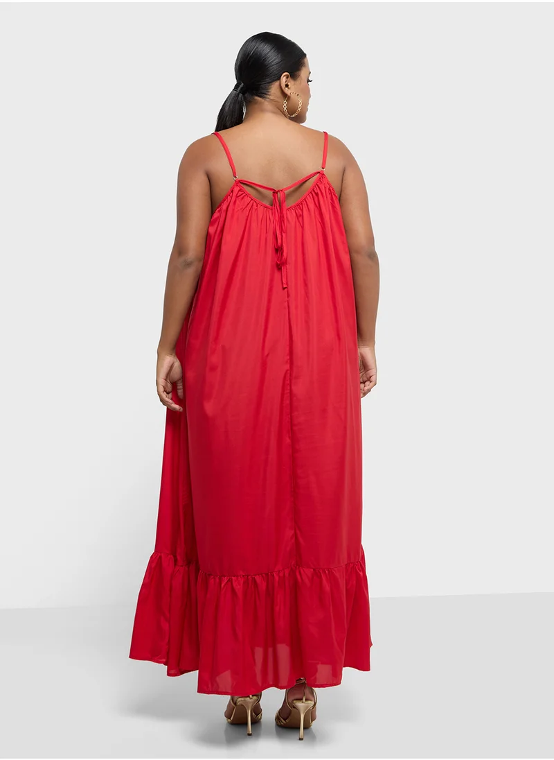 Ginger Plus Tiered Volume Maxi Dress