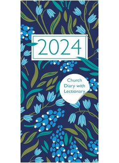 Church Pocket Book and Diary 2024 Navy Floral with Lectionary 