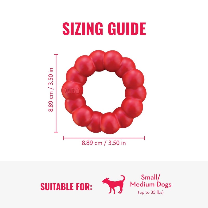 KONG Ring - Natural Rubber Ring Toy for Healthy Chewing Habits - Chew Toy Supports Dog Dental Health - Dog Toy Supports Instincts During Playtime - for Small/Medium Dogs - Image 4