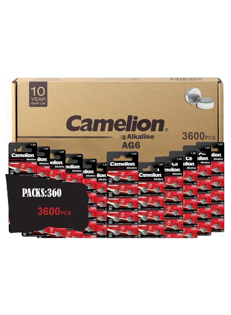 Camelion Camelion AG6/LR69/LR921/371 Alkaline Button Cell Batteries - Pack of 10 360 Packs - Image 1