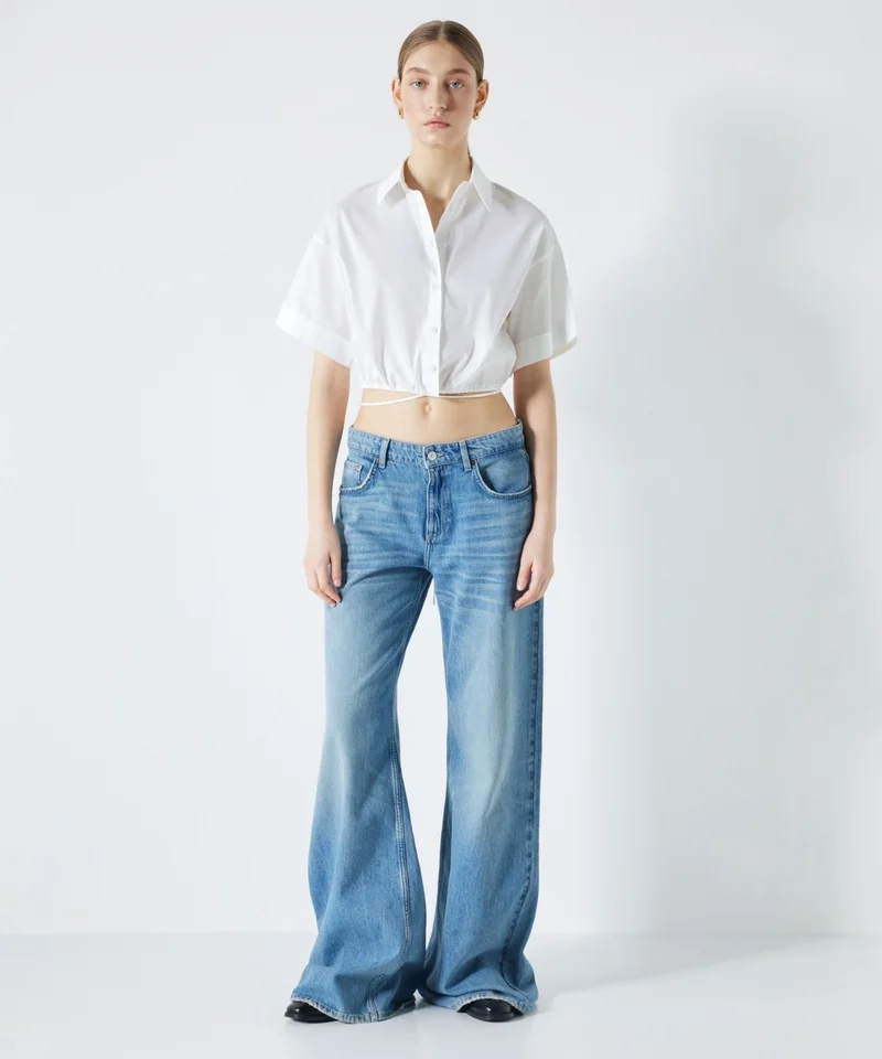 Miss İpekyol Poplin Crop Shirt