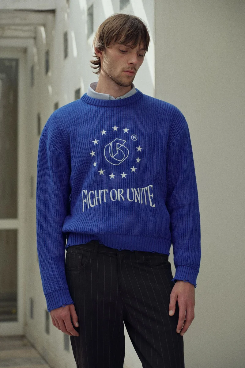 Giesto Cobalt Blue GIESTO Men's Cotton Sweater for Men | Best Price UAE
