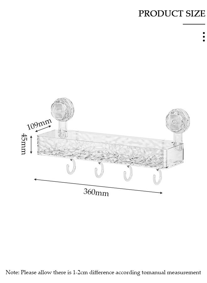 DUNISO Suction Cup Storage Holder Bathroom Organizer  , Prevent Water Accumulation Wave Pattern  Wall Mount Suction Cup Storage Basket, No Drilling Shower Caddy Holder for Makeup, Toothbrush, Skincare Products - Image 2