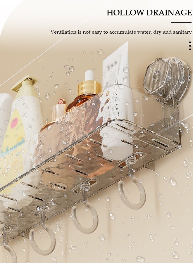 DUNISO Suction Cup Storage Holder Bathroom Organizer  , Prevent Water Accumulation Wave Pattern  Wall Mount Suction Cup Storage Basket, No Drilling Shower Caddy Holder for Makeup, Toothbrush, Skincare Products - Image 4