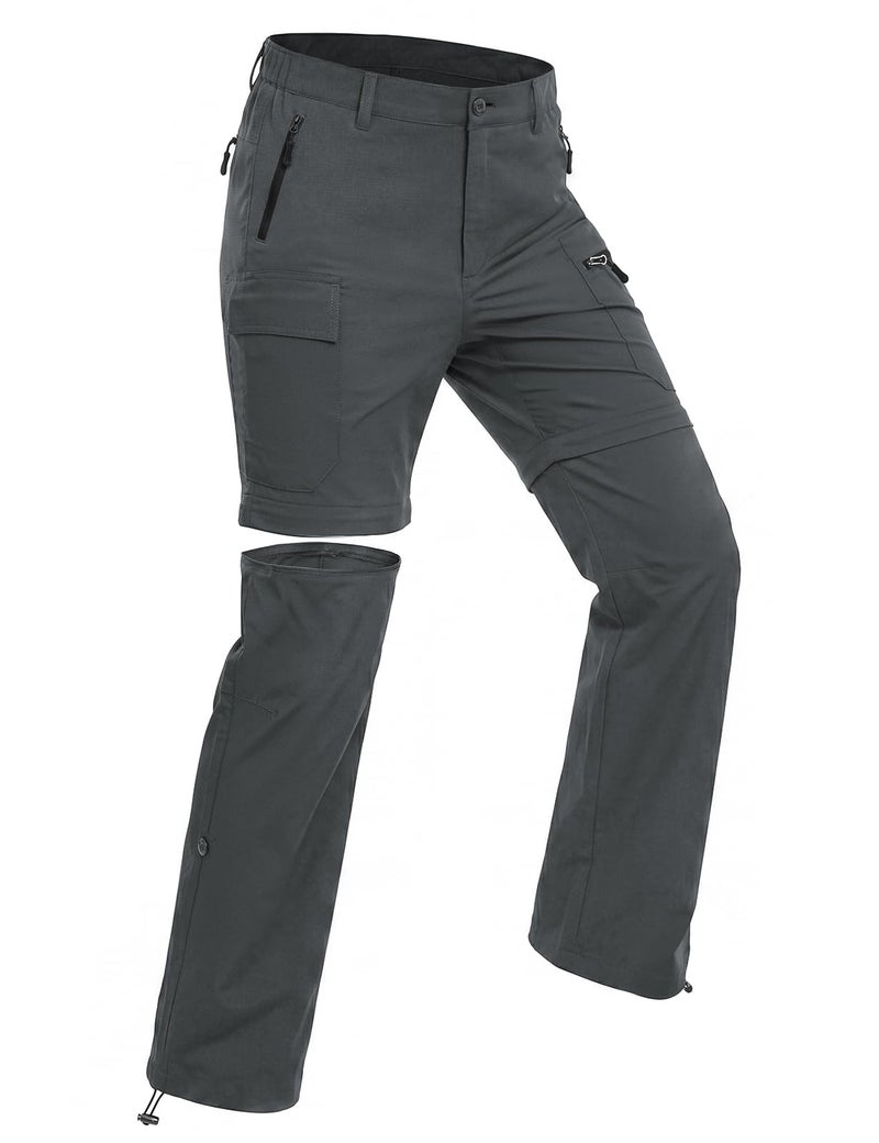 Wespornow Women's-Hiking-Pants Convertible-Zip-Off-Quick-Dry-Pants for Cargo, Camping, Travel, Outdoor, Fishing, Safari (Grey, Large) - Image 1