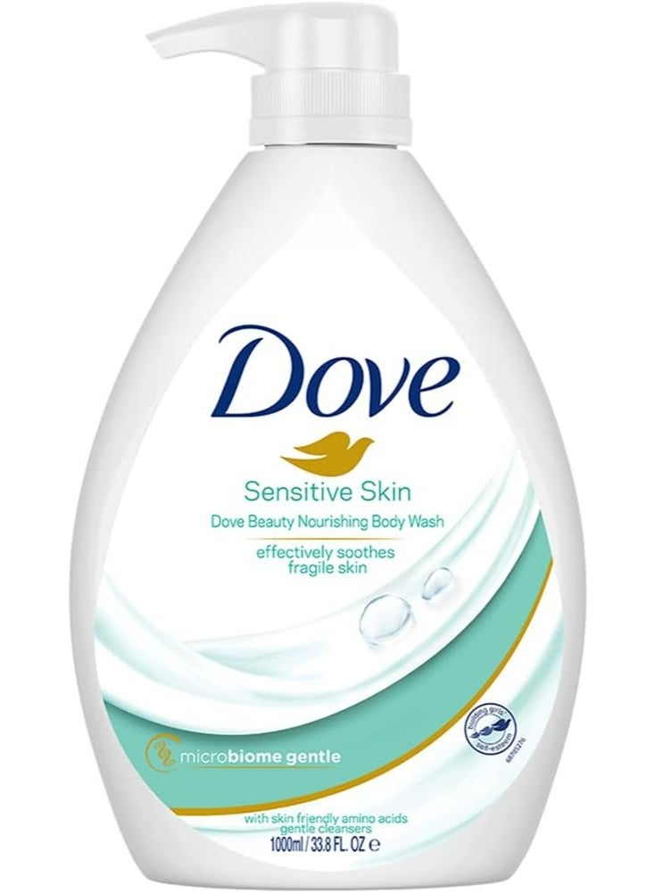 دوف غسول الجسم Dove للبشرة الحساسة – منظف لطيف ومرطب، 1 لتر - Image 1