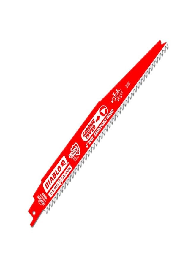Diablo Demo Demon Carbide Teeth Reciprocating Saw Blades for Nail-Embedded Wood - Carbide Tooth Design - 9" Length, 5/7 TPI, 3-Pack - DS0906CWS3 - Image 2