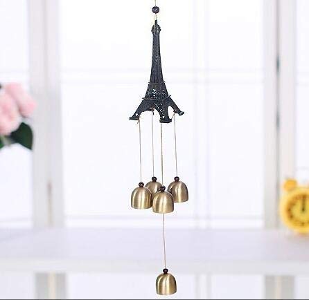 LailioLive Gifts Eiffel Tower 4 Bells Copper Wind Chimes Church Home Yard Garden Hanging Décor - Image 1