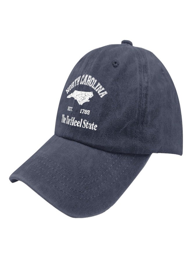 Paunook The Tar Heel State Trucker Hat Woman Hat Navy Blue Mens Sun Hat Gifts for Grandpa Cool Cap - Image 2