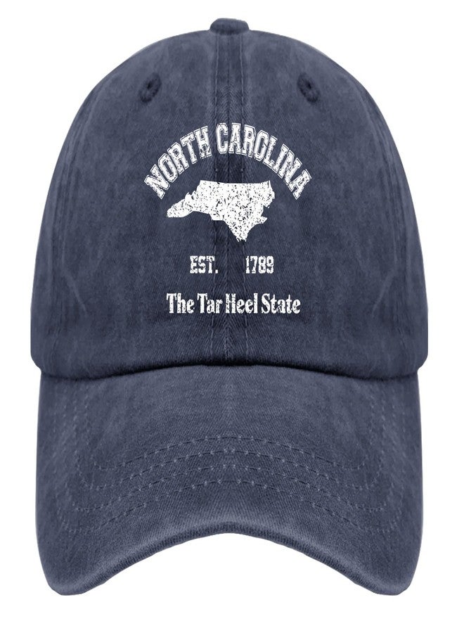 Paunook The Tar Heel State Trucker Hat Woman Hat Navy Blue Mens Sun Hat Gifts for Grandpa Cool Cap - Image 1