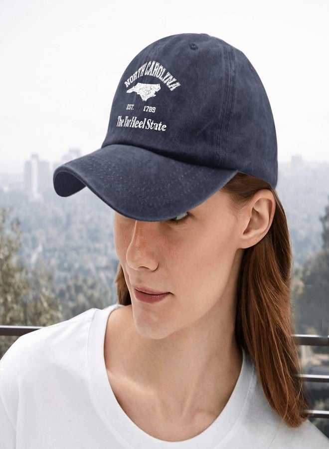 Paunook The Tar Heel State Trucker Hat Woman Hat Navy Blue Mens Sun Hat Gifts for Grandpa Cool Cap - Image 5