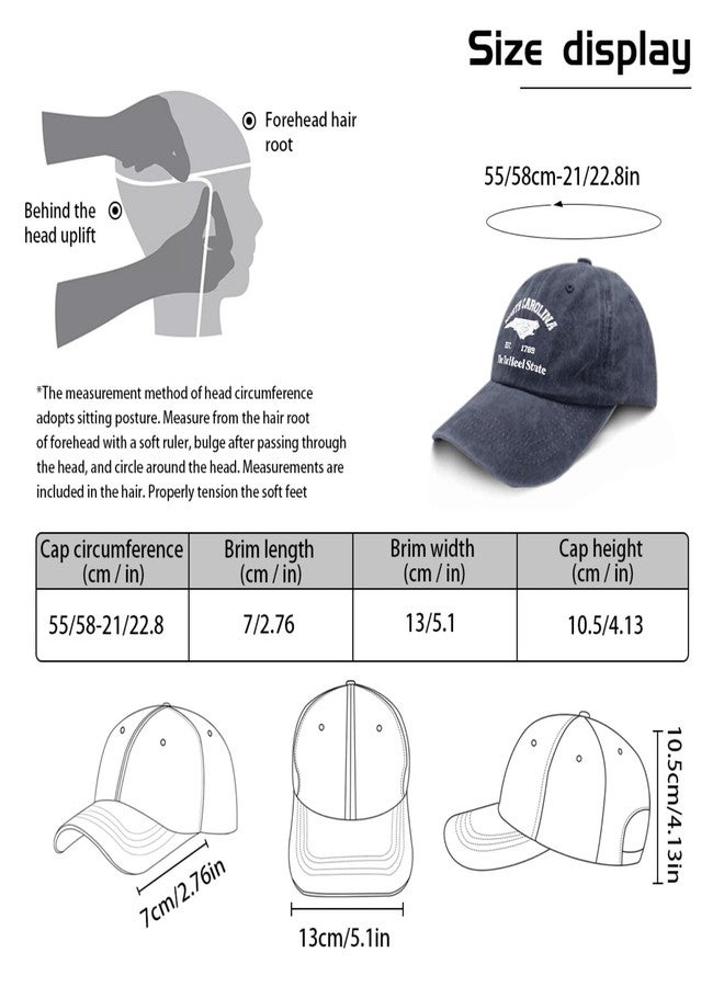 Paunook The Tar Heel State Trucker Hat Woman Hat Navy Blue Mens Sun Hat Gifts for Grandpa Cool Cap - Image 3