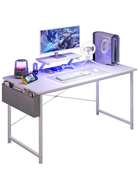 Gaming table with Monitor Stand and Fabric Storage Bag, Easy Assembly Computer Desk for Work, Study, Writing and Gaming, Home Office Desks & Workstations, 110*50*75CM