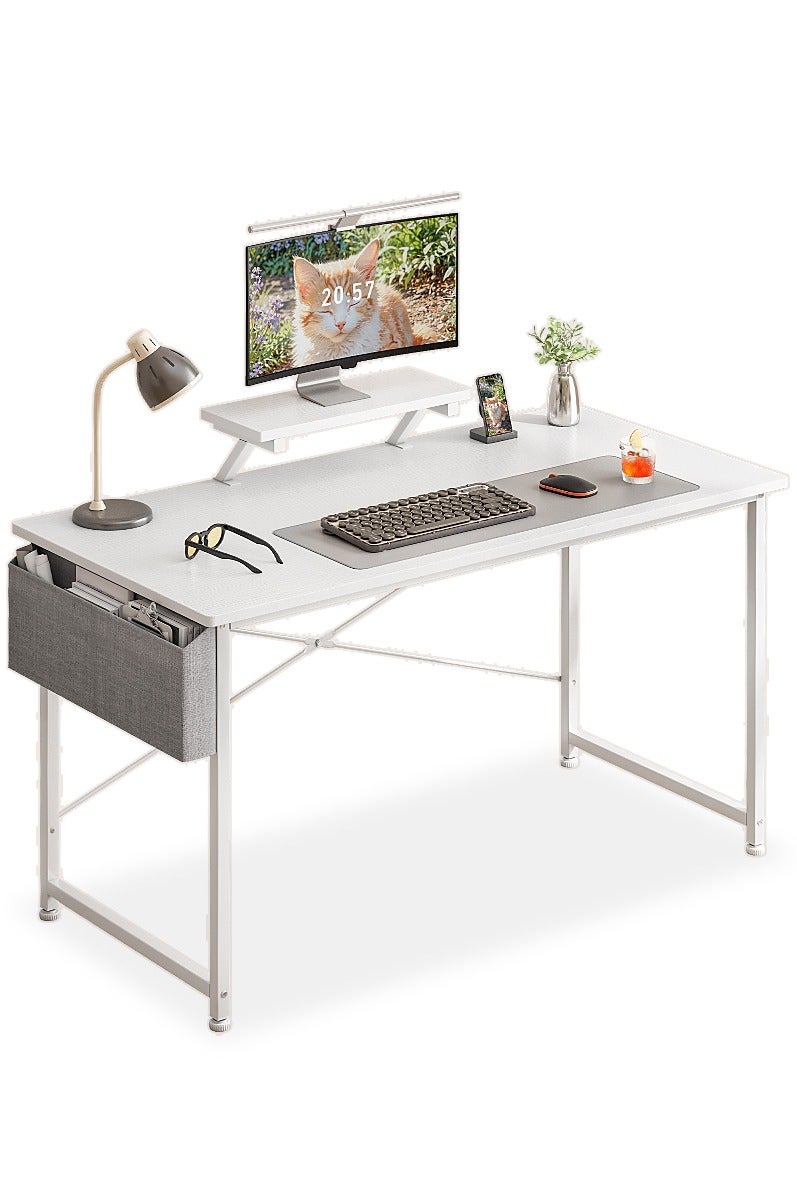 Stubborn Study Desk with Monitor Stand, Office Desk with Storage Bag, Easy Assembly Computer Desk, Study Desk Table for Adults, Home Office Desks & Workstations, 110*50*75CM - Image 1