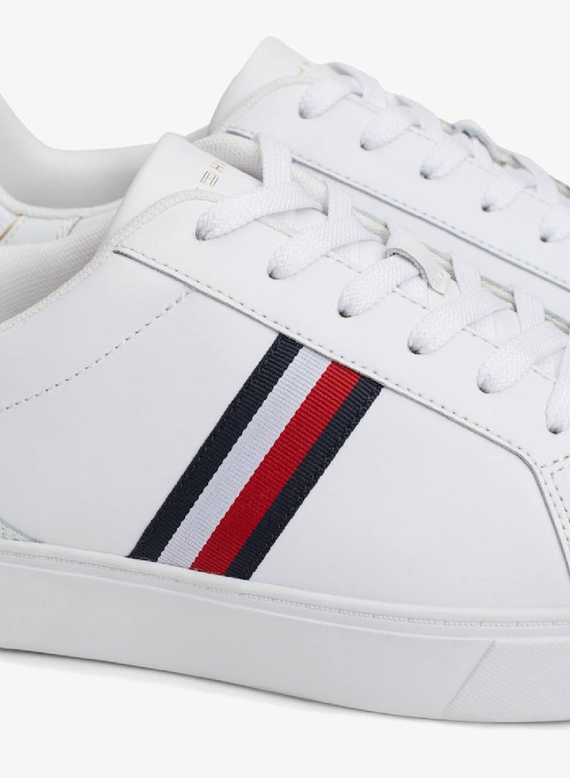 TOMMY HILFIGER Essential Leather Signature Tape Court Sneakers - Image 4