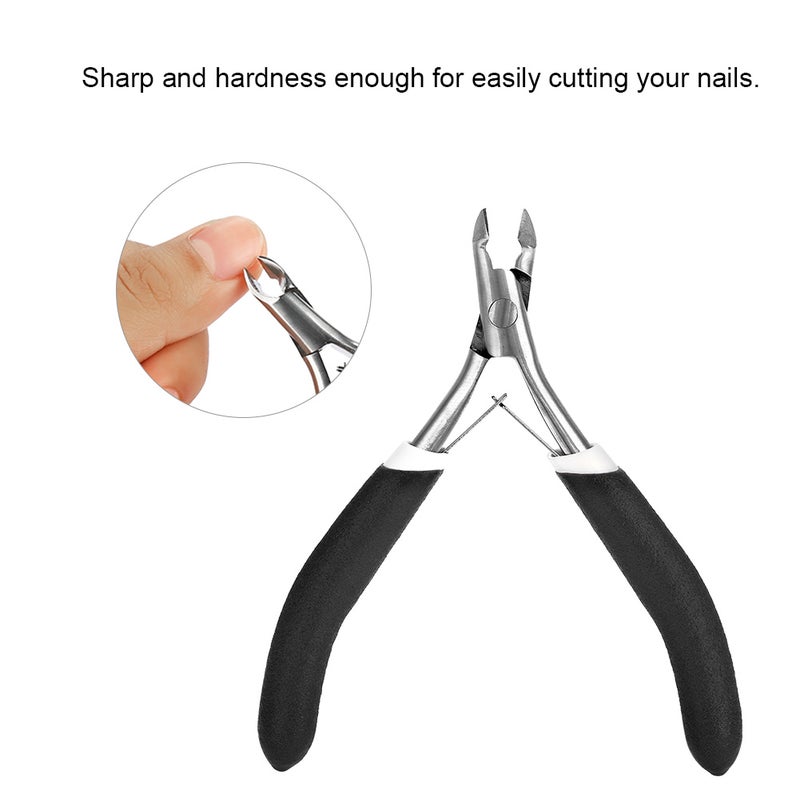 Stainless Steel Nail Clippers: Black, High Quality Rust-resistant Durable, Non-slip Comfort Grip - Sharp Precision Cutting, Portable Lightweight Manicure Tool for Nail Care Dead Skin Trimming - Image 3