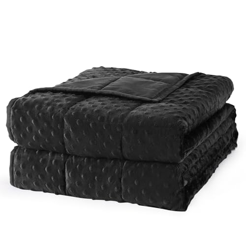 Mr. Sandman Weighted Blanket for Adults, Heavy Blanket for Woman,Man Sleeping/Calm, Soft and Cozy Weighted Throw Blankets, Machine Washable, 48 x 72in, 12 lbs, Black - Image 1