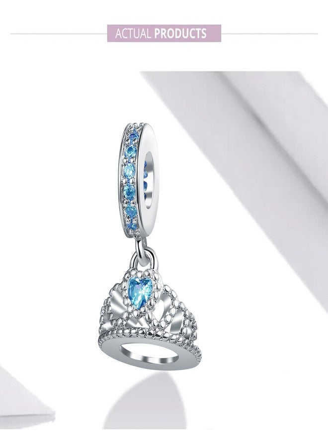 RONLLNA Princess Queen Crown Birthstone Charm Fit for Pandora Charms Bracelets Birthday Gifts for Mother Daughter Her Women March - Image 5
