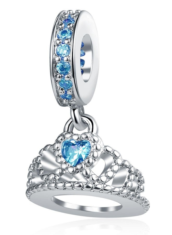 RONLLNA Princess Queen Crown Birthstone Charm Fit for Pandora Charms Bracelets Birthday Gifts for Mother Daughter Her Women March - Image 1