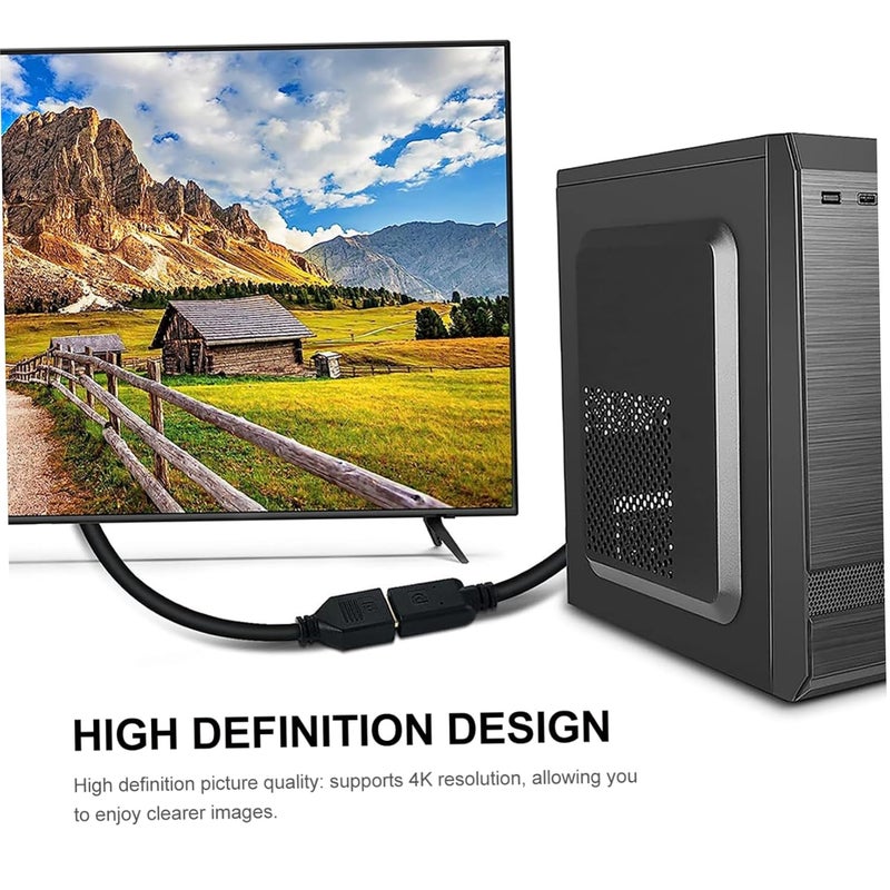 تخزين في بيئة مناسبة كابل تمديد DisplayPort من ذكر إلى أنثى لموصل الشاشة لإعداد الكمبيوتر والشاشة، بتصميم يقلل من التآكل، مع تكوين زاوية يسرى لتوفير المساحة يمكن الدمج مع منتجات تصميم مضاد للانزلاق - Image 2