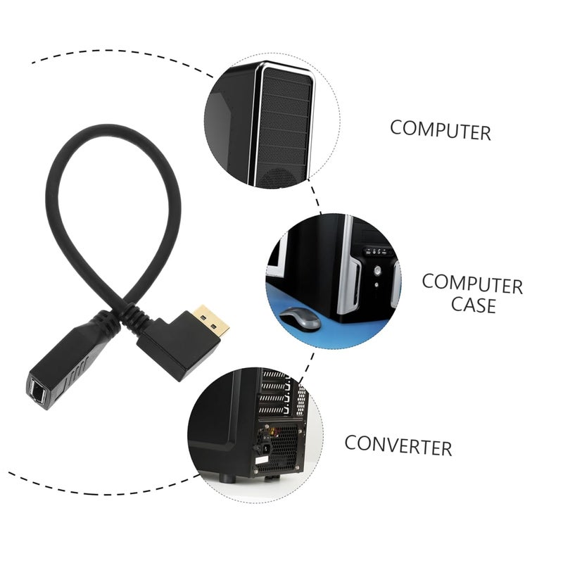 تخزين في بيئة مناسبة كابل تمديد DisplayPort من ذكر إلى أنثى لموصل الشاشة لإعداد الكمبيوتر والشاشة، بتصميم يقلل من التآكل، مع تكوين زاوية يسرى لتوفير المساحة يمكن الدمج مع منتجات تصميم مضاد للانزلاق - Image 4