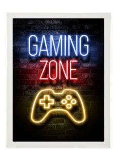 RKN Gaming Zone Neon Wall Art Poster Frame 21x30 cm  - Image 1
