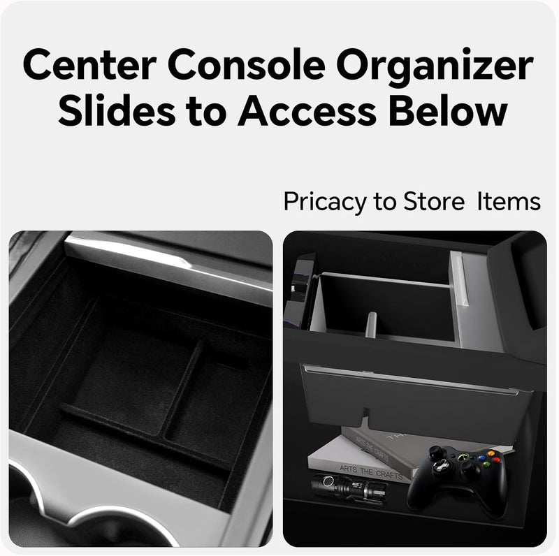 heenvn 5PCS Center Console Organizer for Tesla Model 3/Y - Image 2