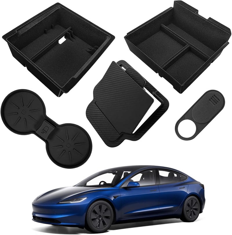 heenvn 5PCS Center Console Organizer for Tesla Model 3/Y - Image 1