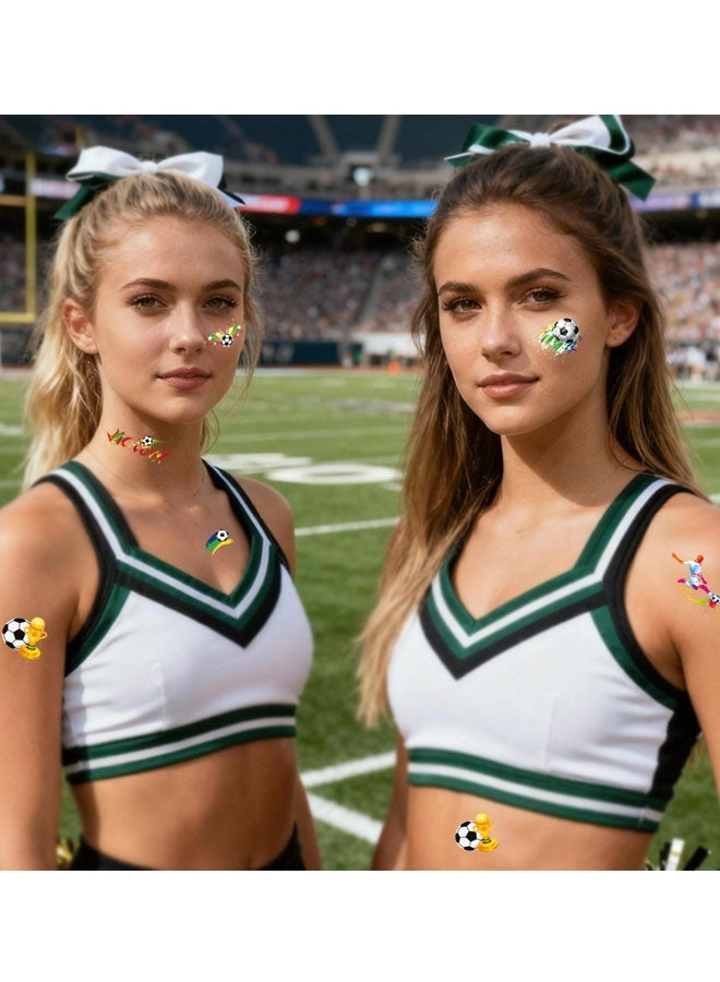 10 Sheets  Football Face Tattoos - 2026 World Cup Fan Stickers, Soccer Party Favors Supplies, Temporary Tattoos Easy Apply & Remove, Waterproof Sport Theme Makeup Tattoos - Image 5