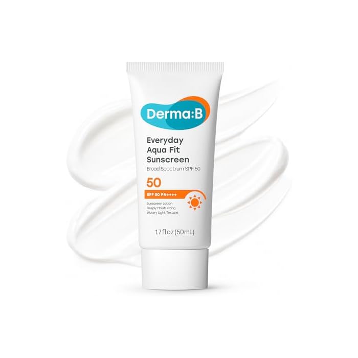Derma B l Everyday Aqua Fit Sunscreen l Spf 50 PA ++++ Broad Spectrum l Korean Face Sunscreen l Lightweight, Hydrating Formula l No White Cast l Korean Skin Care | Sunblock Face | | 1.7 fl oz (50ml)