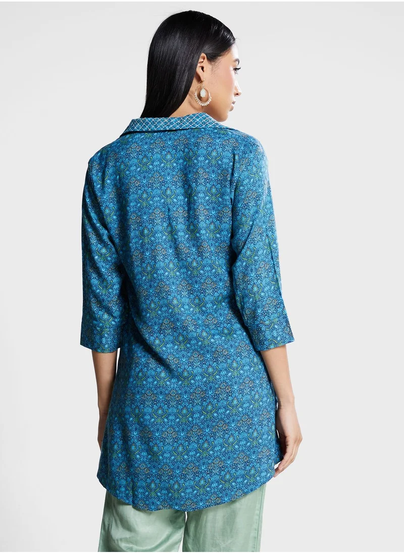 Biba V-Neck Printed Tunic